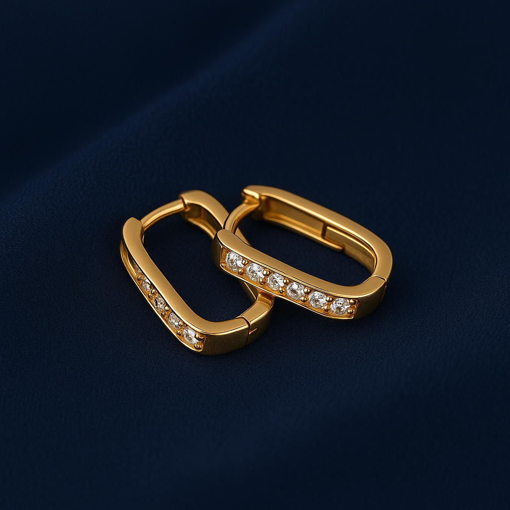 Gold Earrings with Diamonds