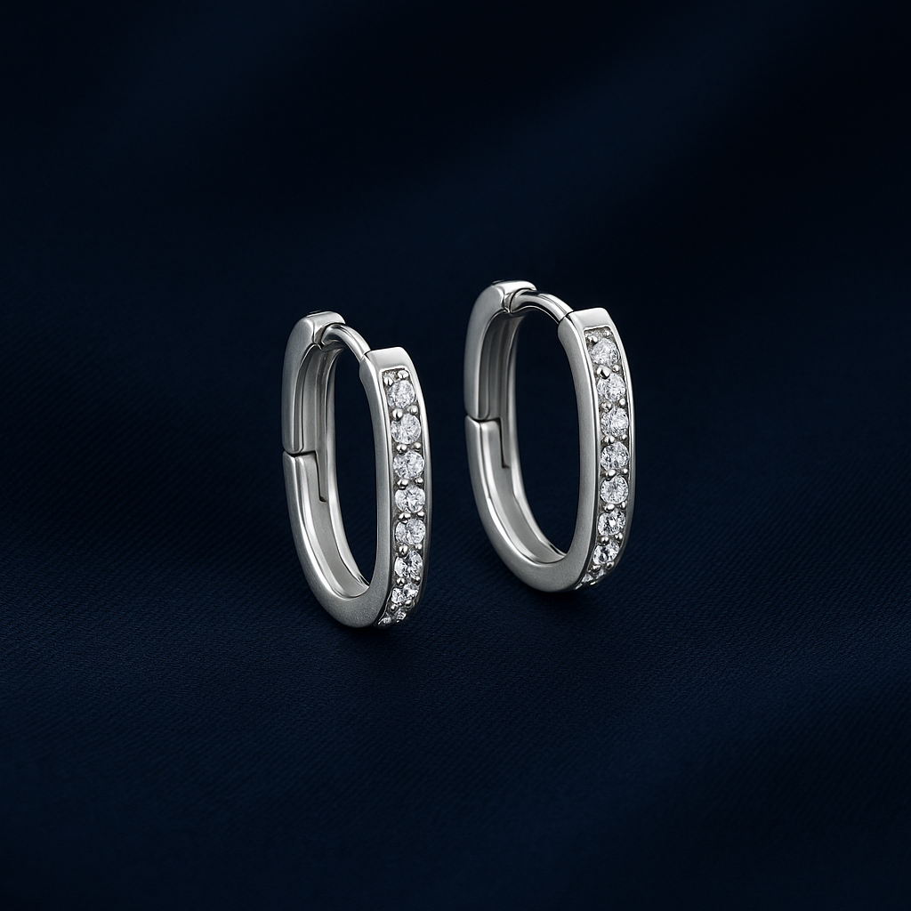 925 Sterling Silver Earrings with Diamonds