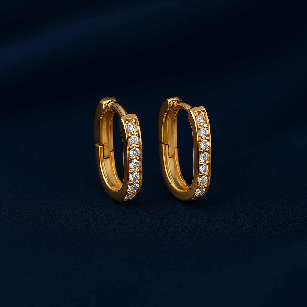 Gold Earrings with Diamonds